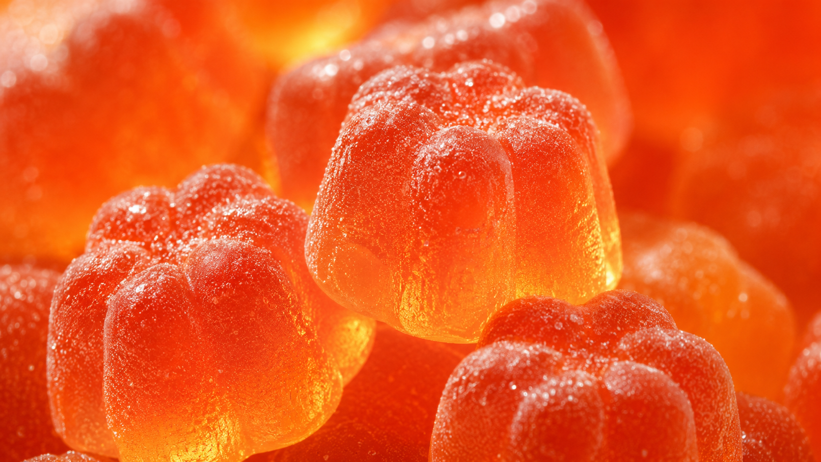 Close-up of glowing June GHK-Cu gummies